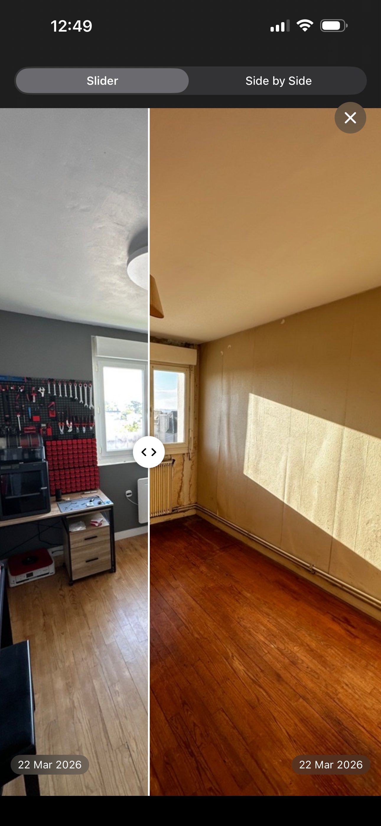 Compare slider screen