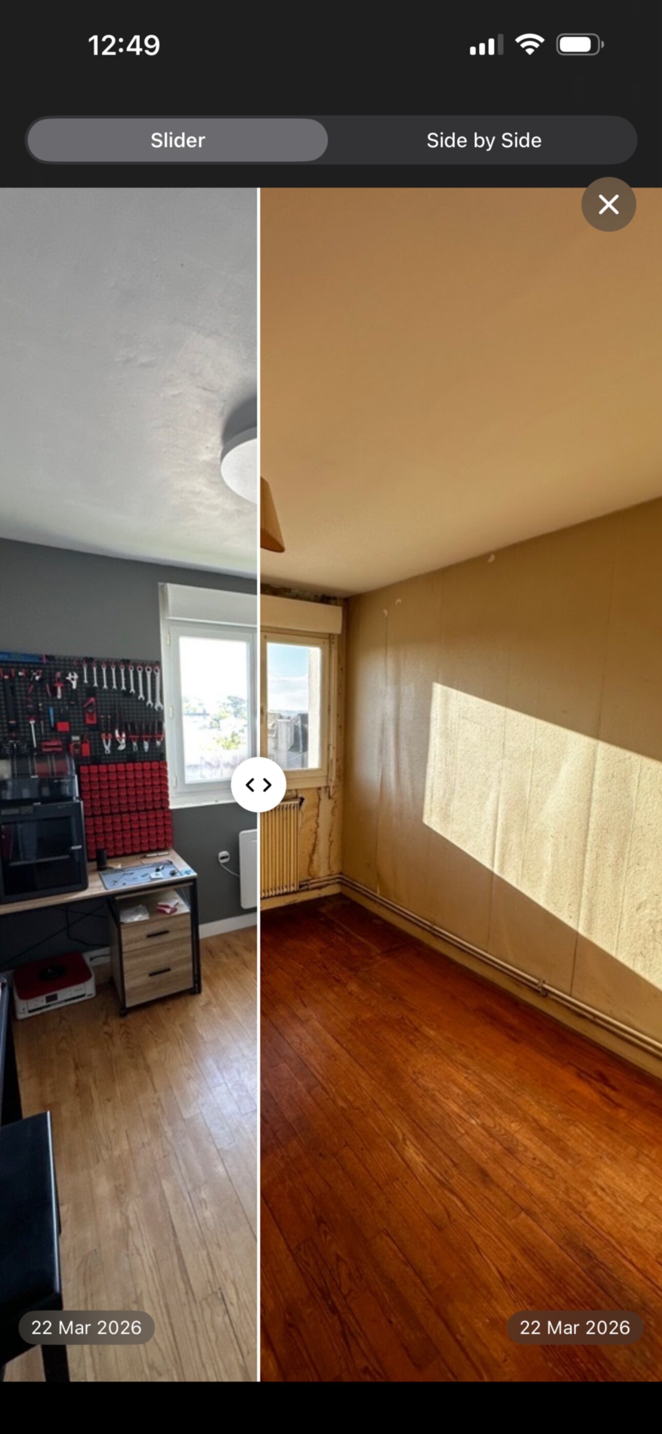 Compare slider screen